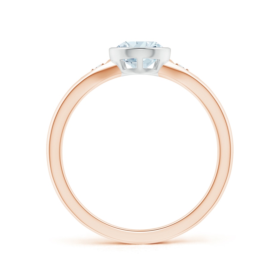 8x6mm A Bezel-Set Pear-Shaped Aquamarine Ring with Diamonds in Rose Gold White Gold side 1