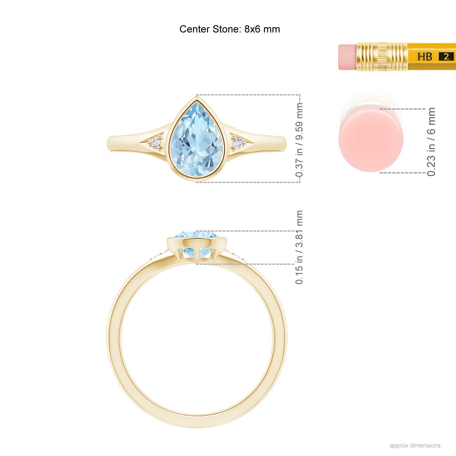 AAA - Aquamarine / 0.87 CT / 14 KT Yellow Gold