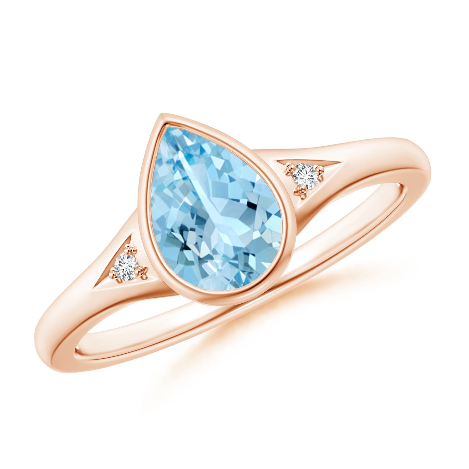 AAAA - Aquamarine / 0.87 CT / 14 KT Rose Gold