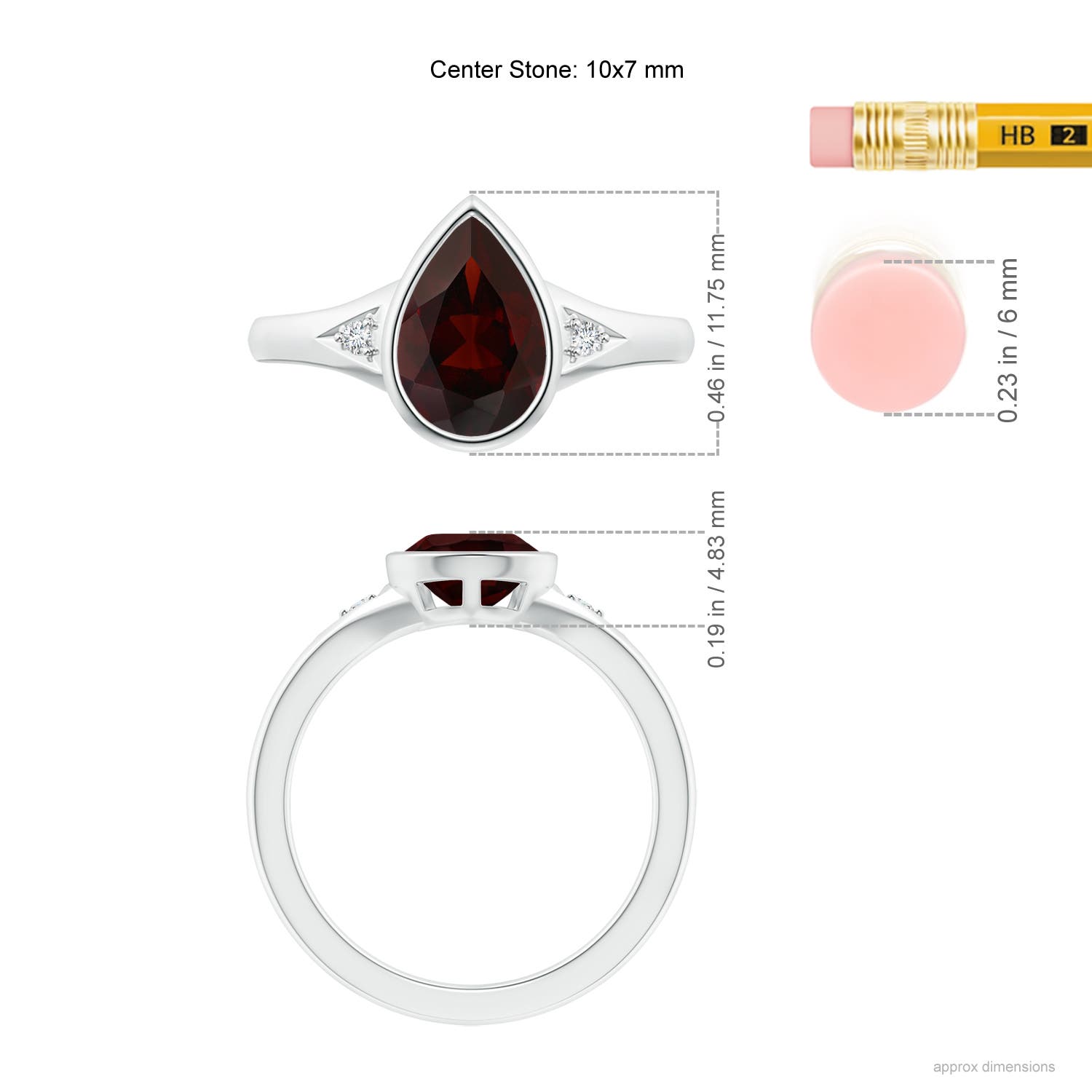 A - Garnet / 2.12 CT / 14 KT White Gold