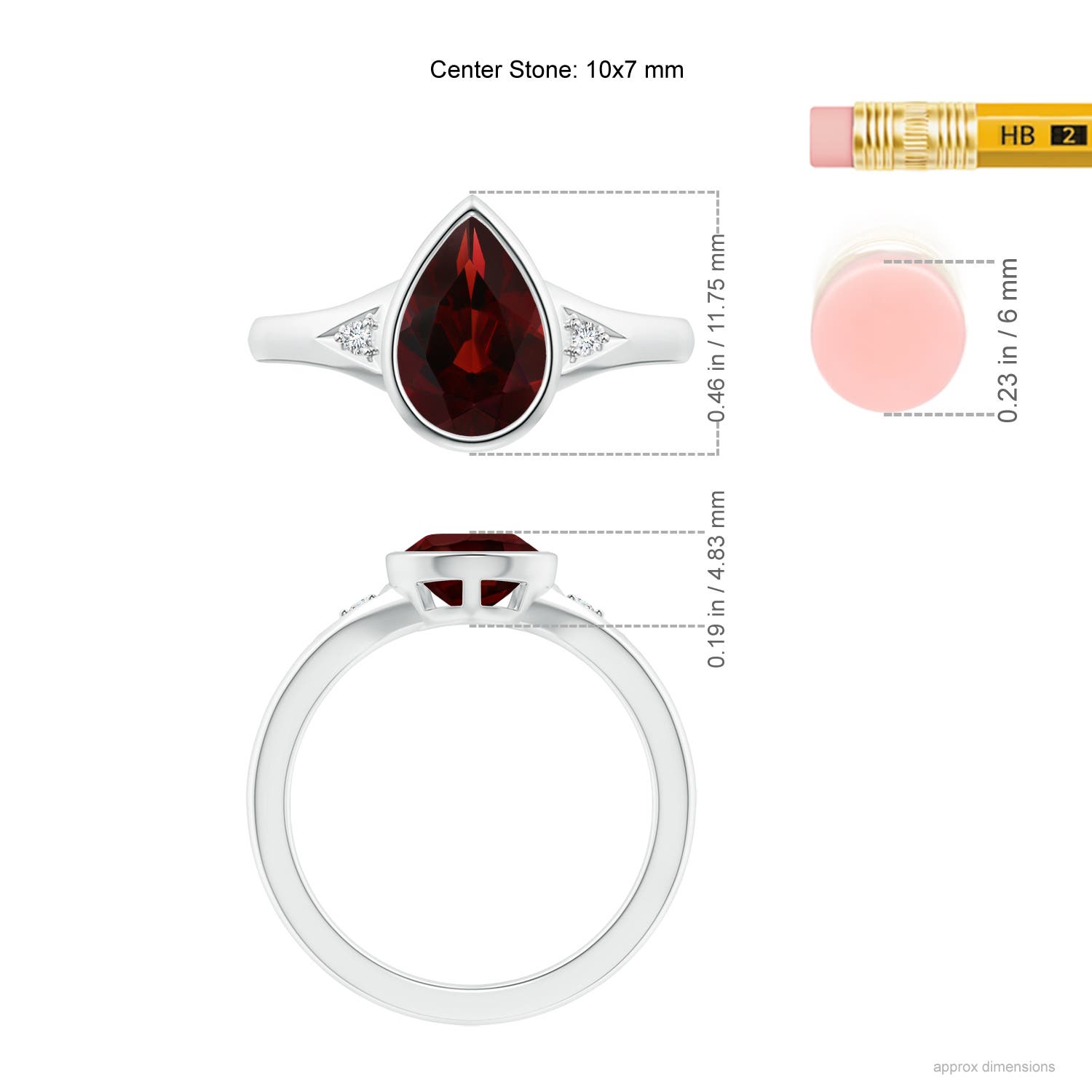 AA - Garnet / 2.12 CT / 14 KT White Gold