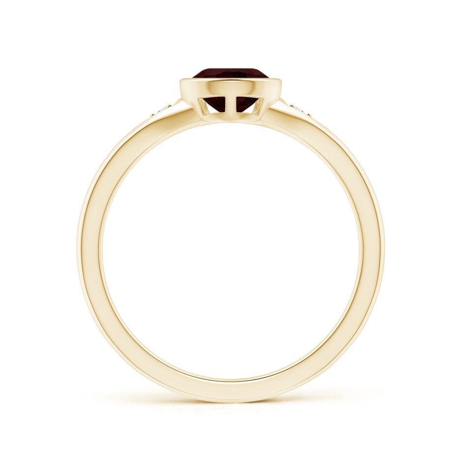 8x6mm A Bezel-Set Pear-Shaped Garnet Ring with Diamonds in Yellow Gold side 199