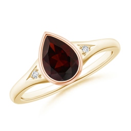 Pear Garnet Side Stones Rings