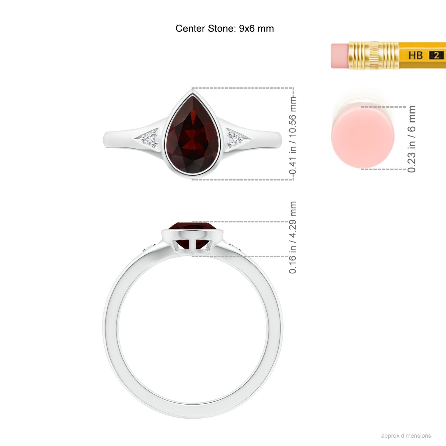 A - Garnet / 1.52 CT / 14 KT White Gold