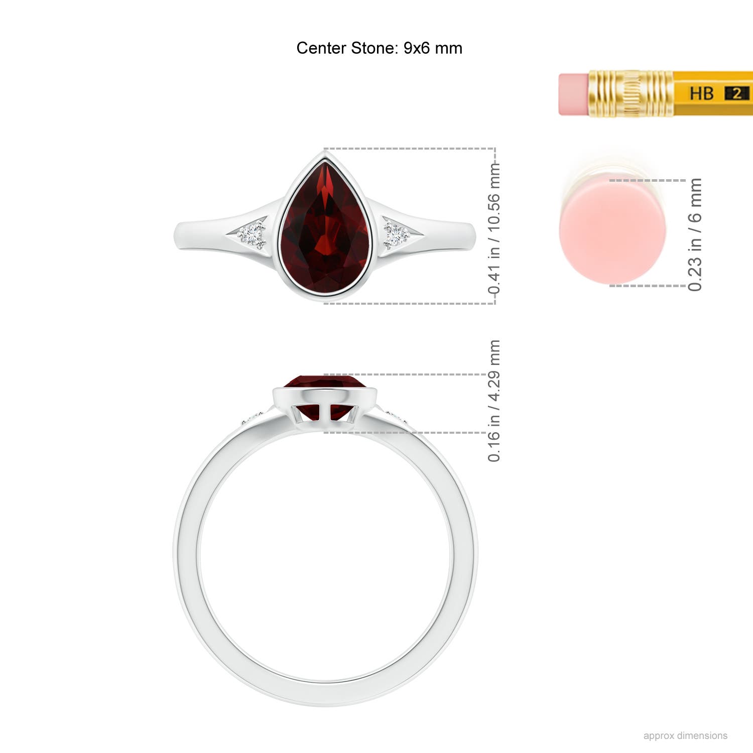 AA - Garnet / 1.52 CT / 14 KT White Gold