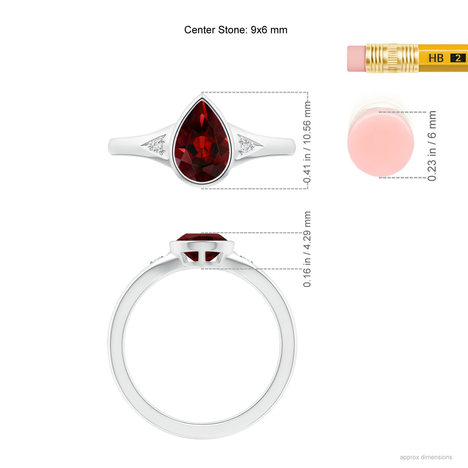 AAA - Garnet / 1.52 CT / 14 KT White Gold