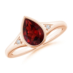 Side Stones Rose Gold Garnet Rings