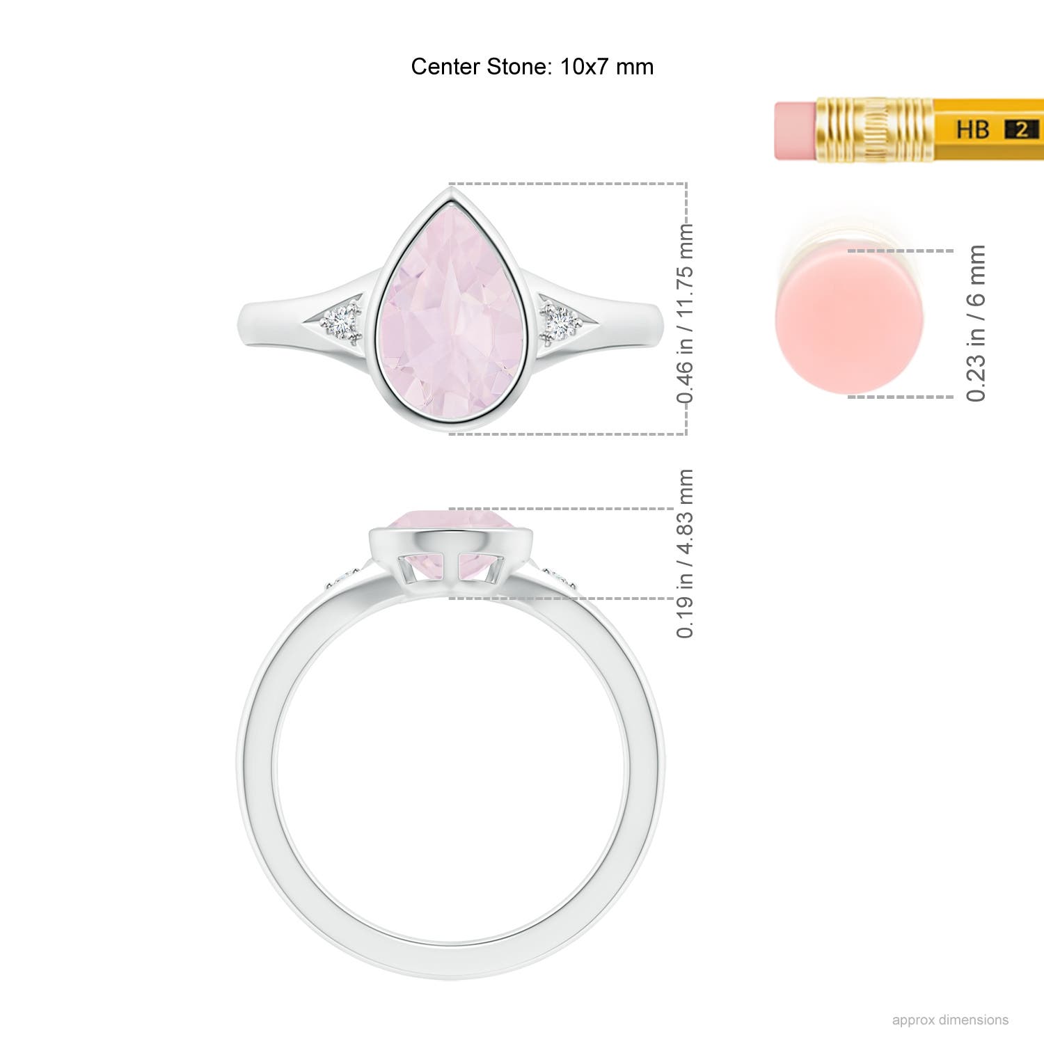 A - Rose Quartz / 1.57 CT / 14 KT White Gold