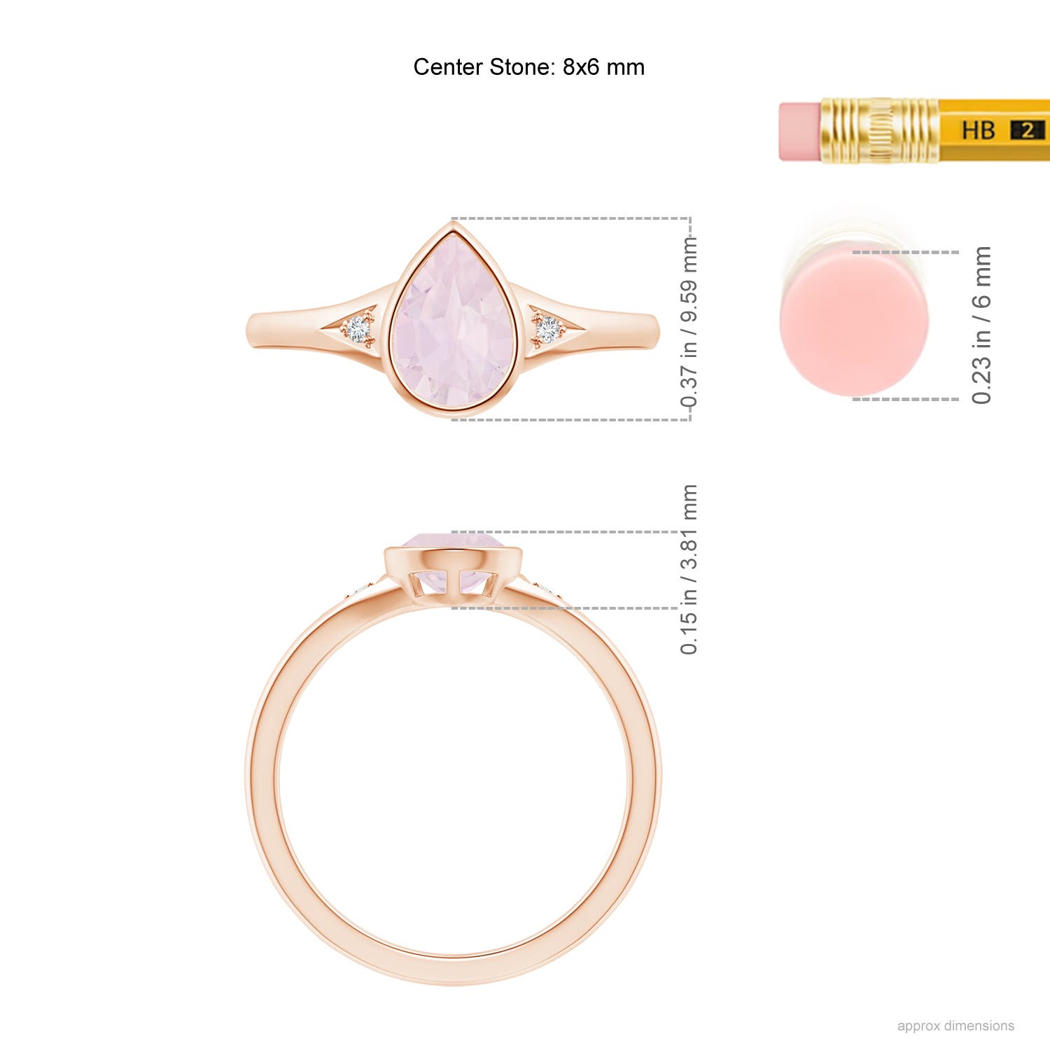 A - Rose Quartz / 1.12 CT / 14 KT Rose Gold