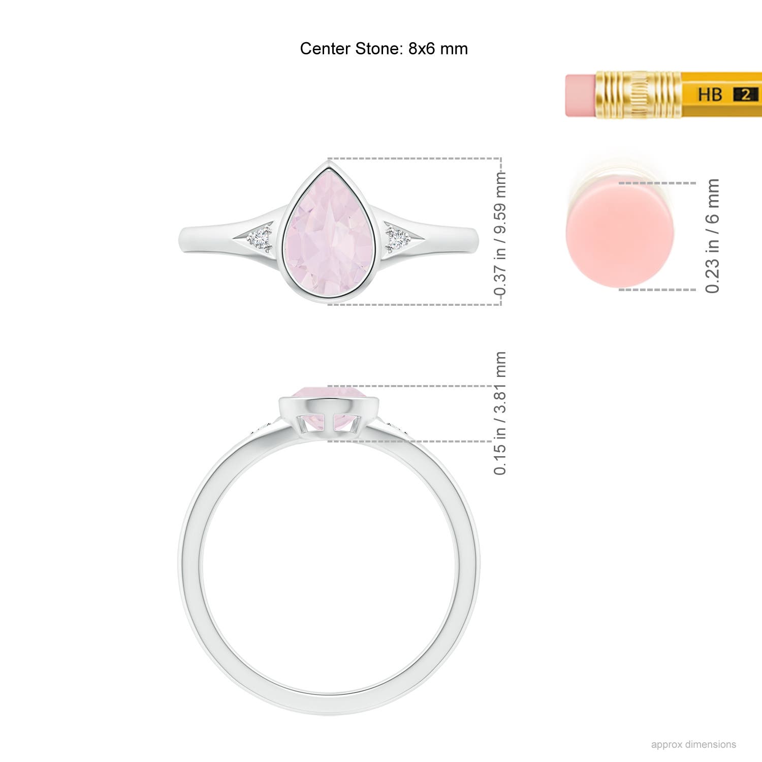 A - Rose Quartz / 1.12 CT / 14 KT White Gold