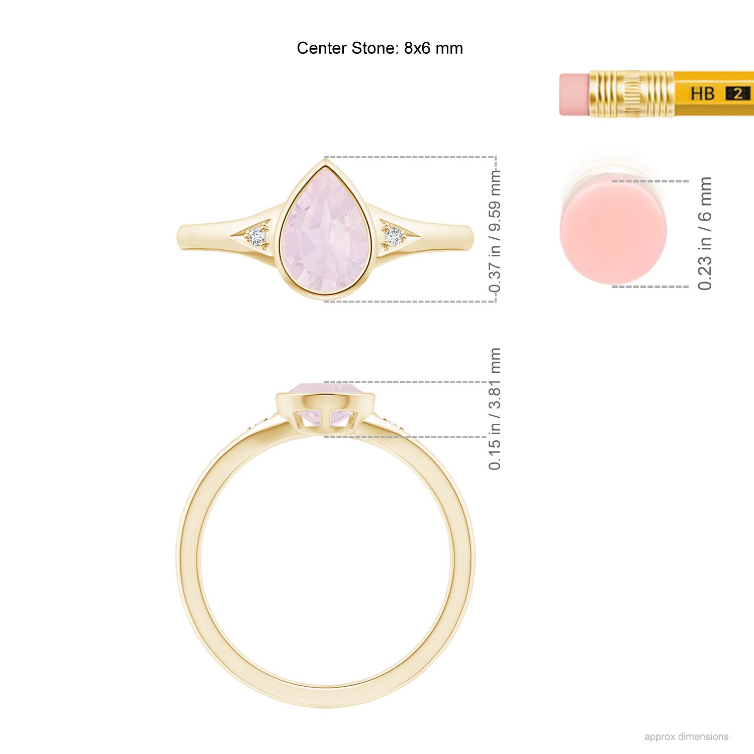 A - Rose Quartz / 1.12 CT / 14 KT Yellow Gold