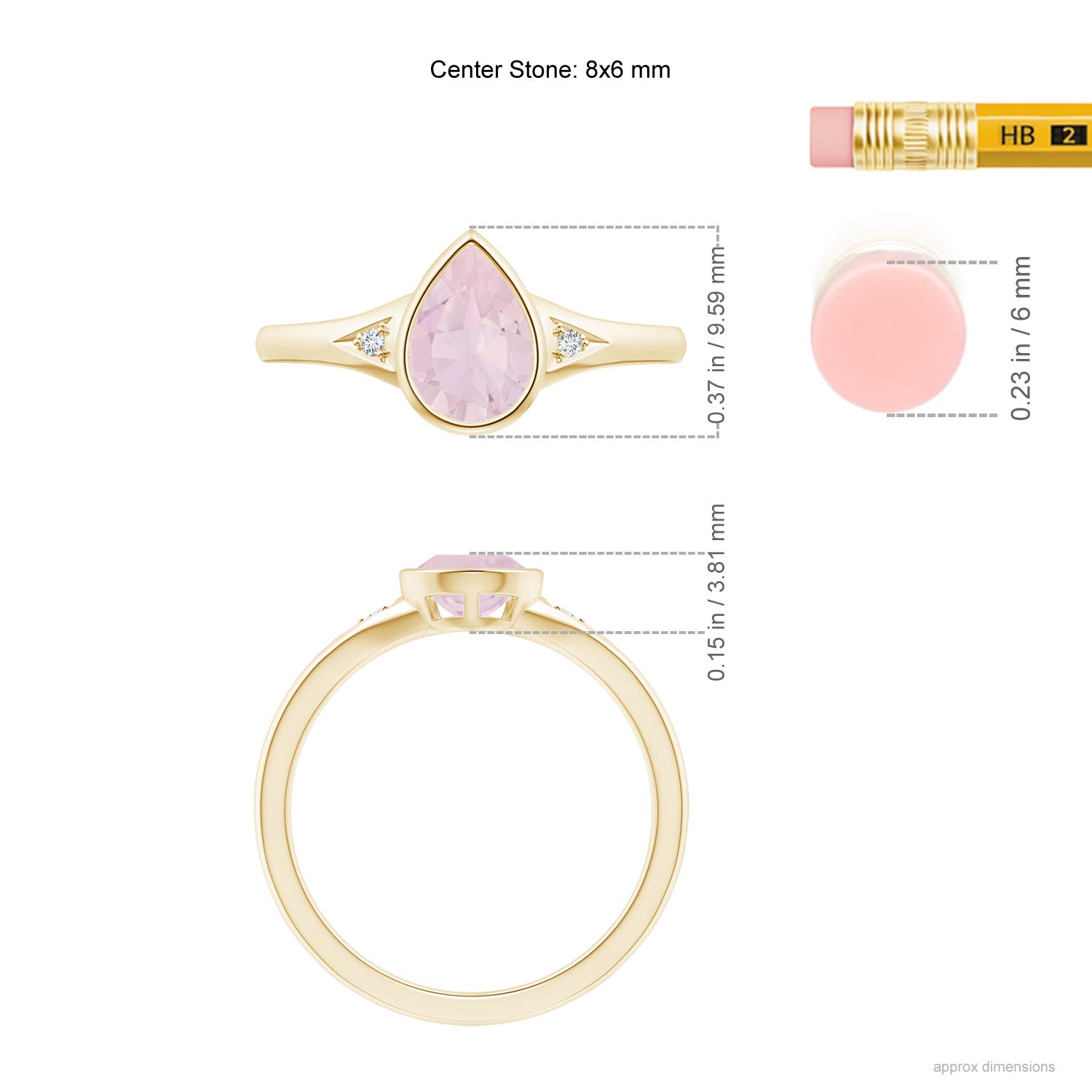 AA - Rose Quartz / 1.12 CT / 14 KT Yellow Gold