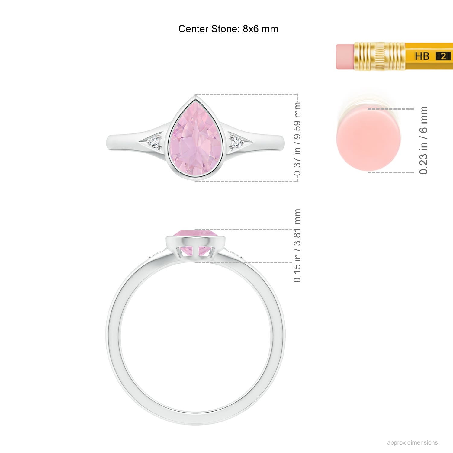 AAAA - Rose Quartz / 1.12 CT / 14 KT White Gold