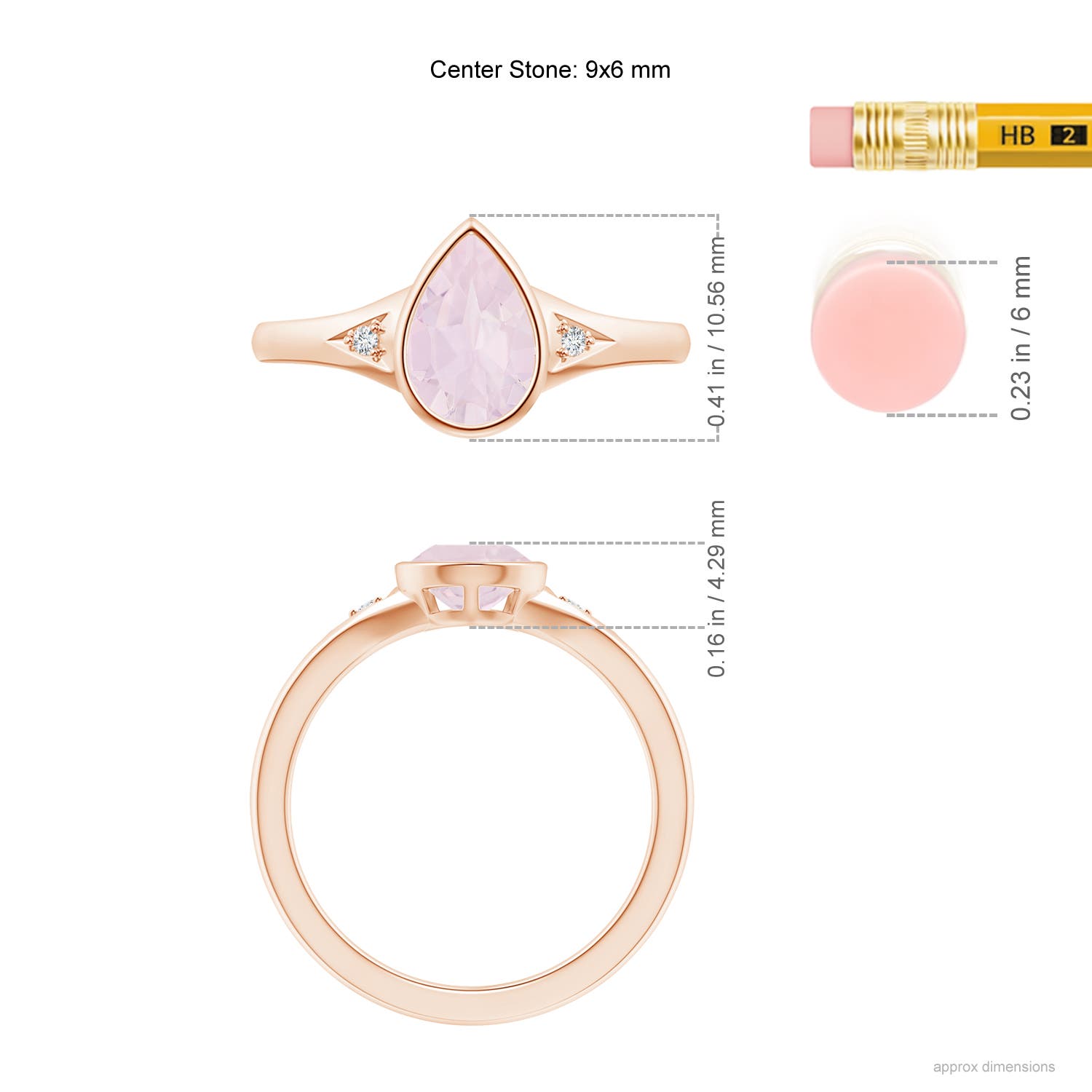 A - Rose Quartz / 1.32 CT / 14 KT Rose Gold