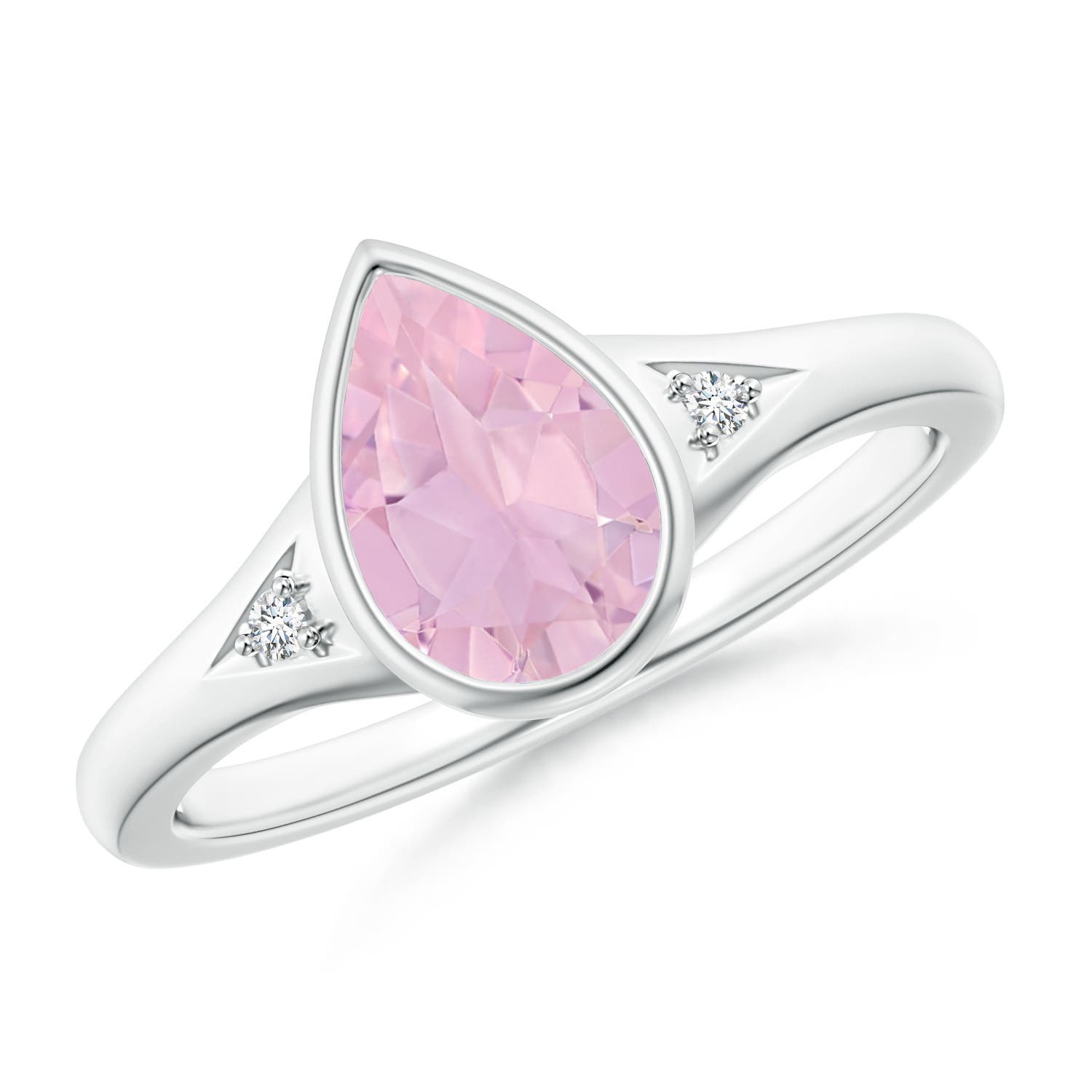 AAAA - Rose Quartz / 1.32 CT / 14 KT White Gold