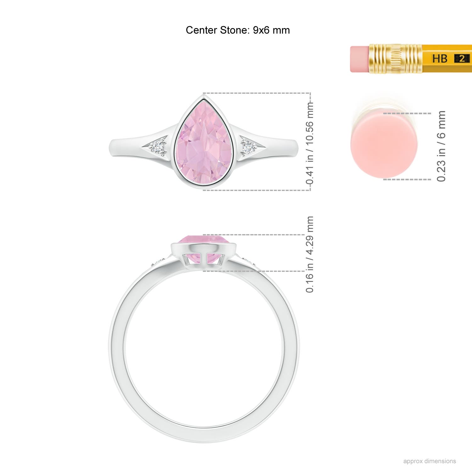 AAAA - Rose Quartz / 1.32 CT / 14 KT White Gold