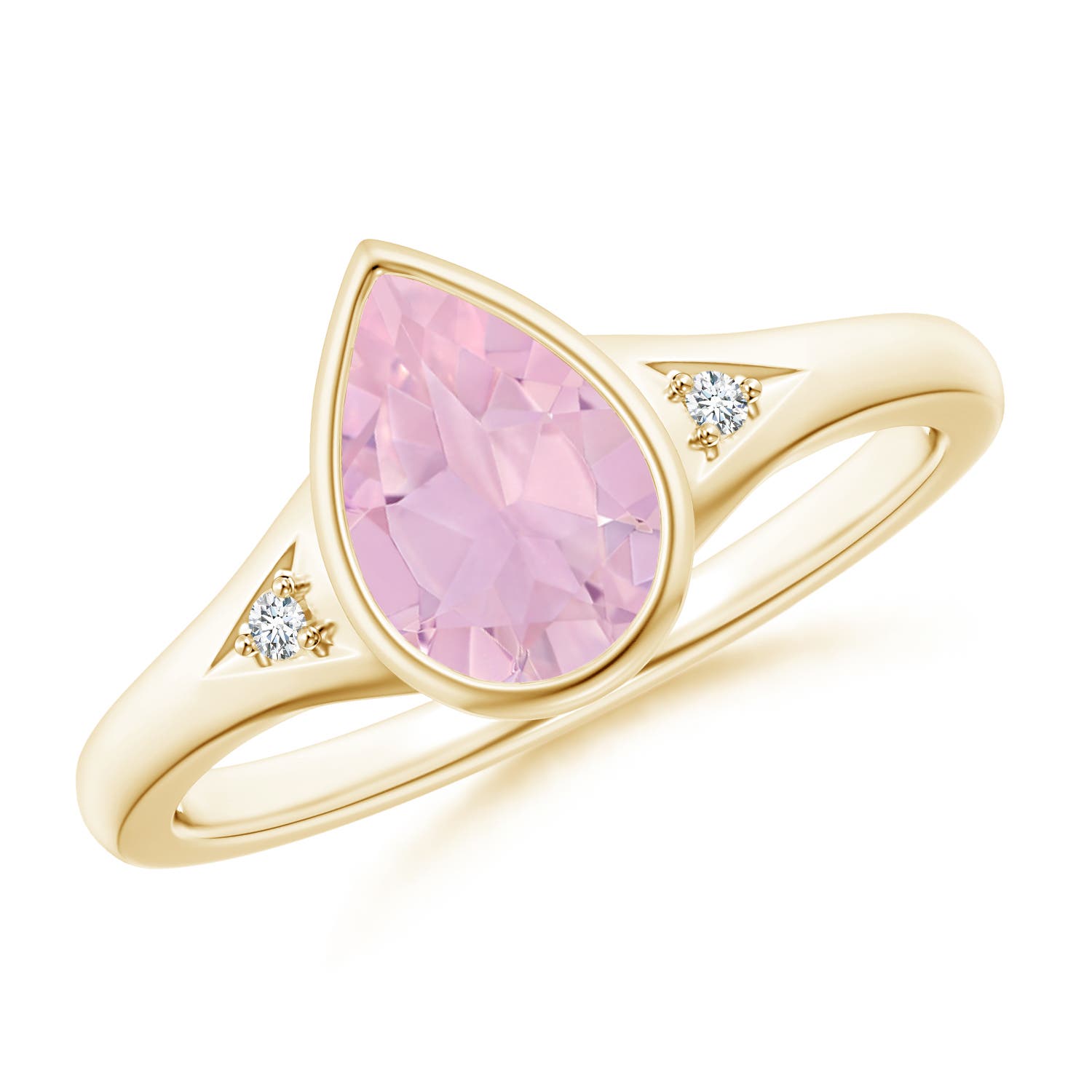 AAAA - Rose Quartz / 1.32 CT / 14 KT Yellow Gold