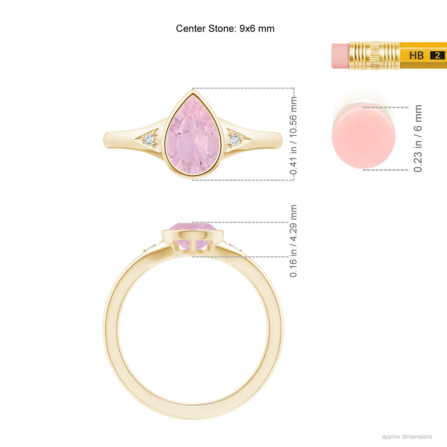 AAAA - Rose Quartz / 1.32 CT / 14 KT Yellow Gold