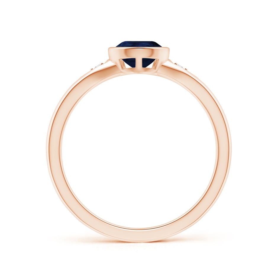8x6mm A Bezel-Set Pear-Shaped Sapphire Ring with Diamonds in Rose Gold side 1