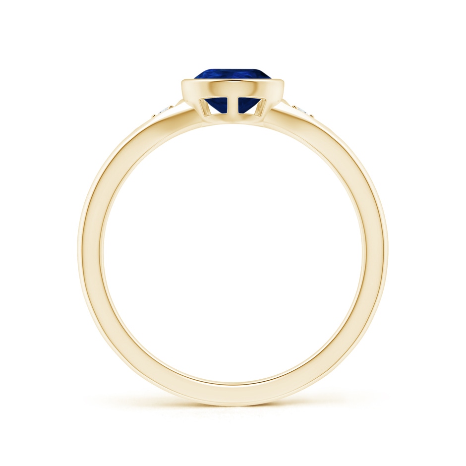 8x6mm AA Bezel-Set Pear-Shaped Sapphire Ring with Diamonds in Yellow Gold side 1