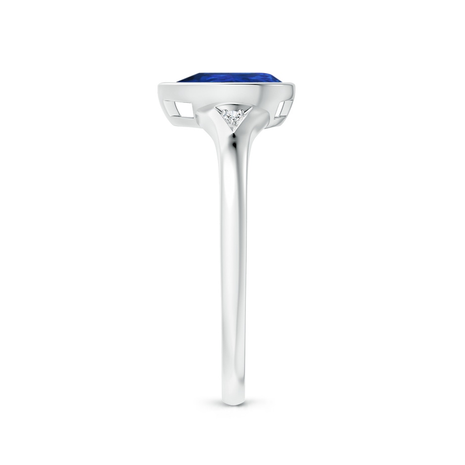 8x6mm AAA Bezel-Set Pear-Shaped Sapphire Ring with Diamonds in P950 Platinum side 2