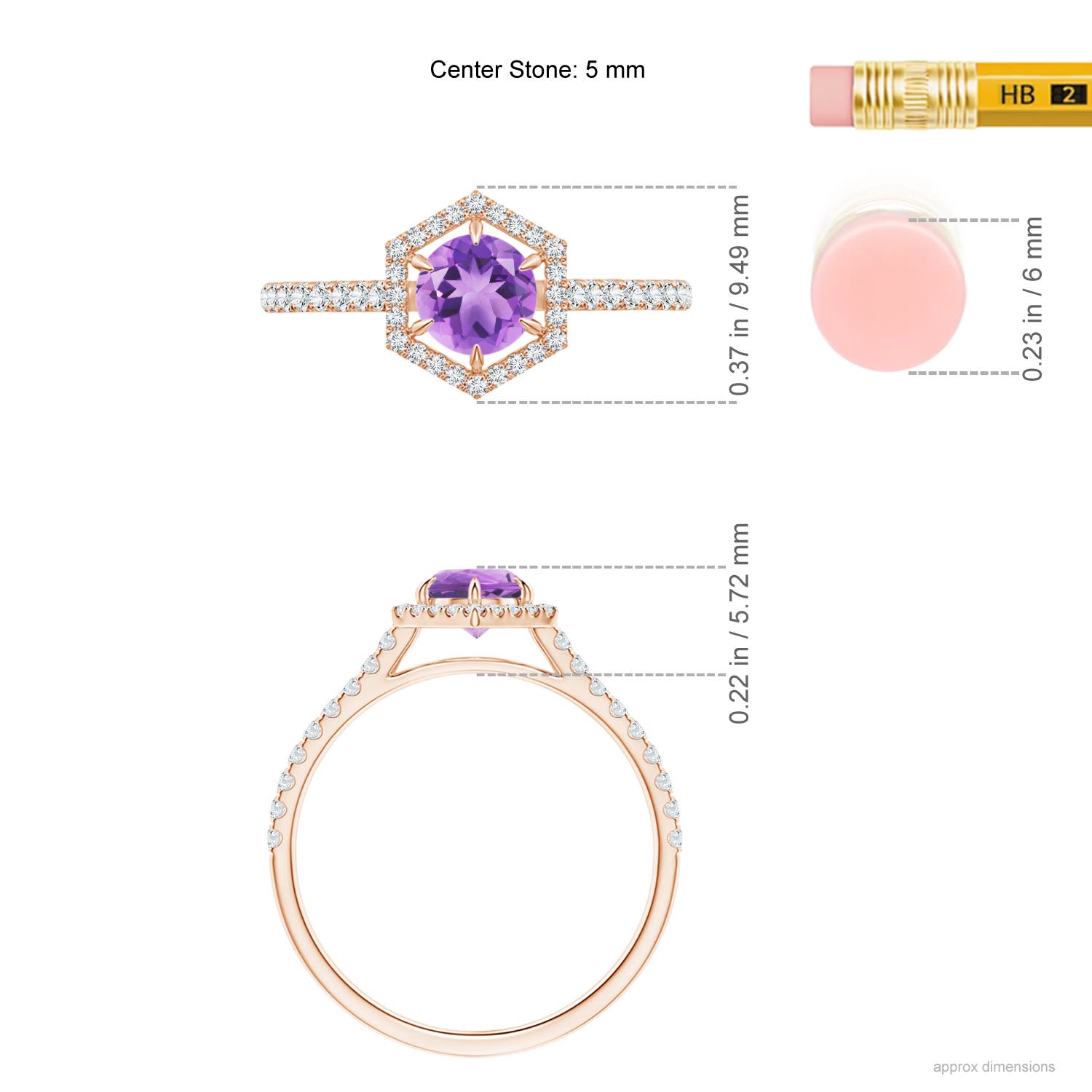 A - Amethyst / 0.71 CT / 14 KT Rose Gold