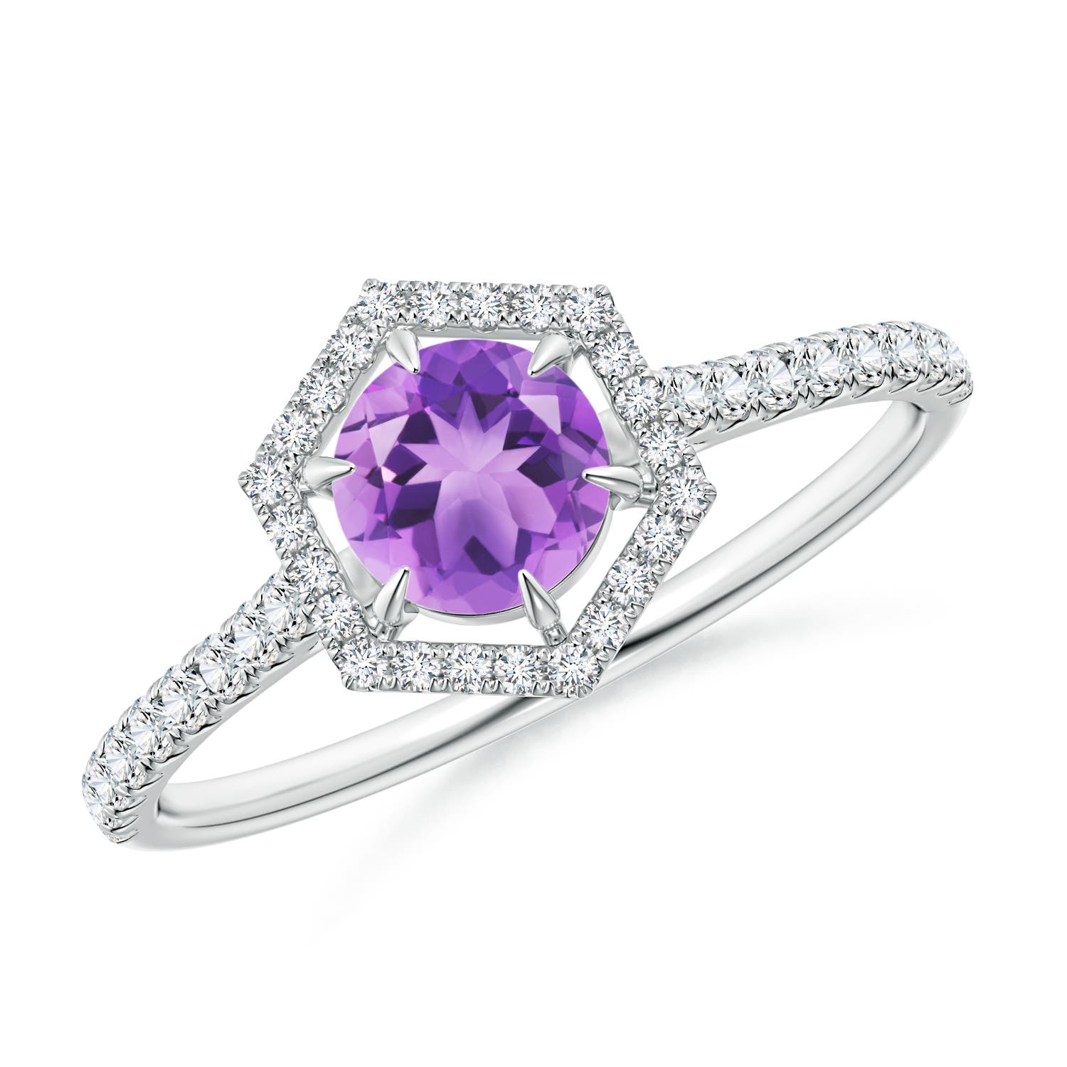 A - Amethyst / 0.71 CT / 14 KT White Gold