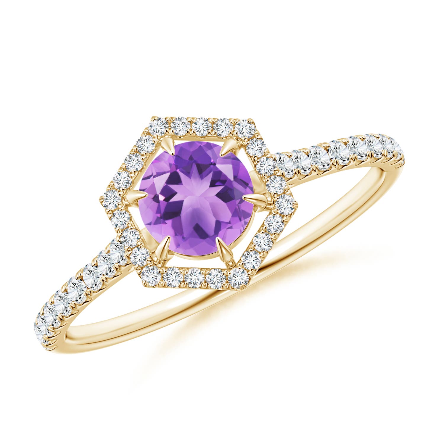 A - Amethyst / 0.71 CT / 14 KT Yellow Gold