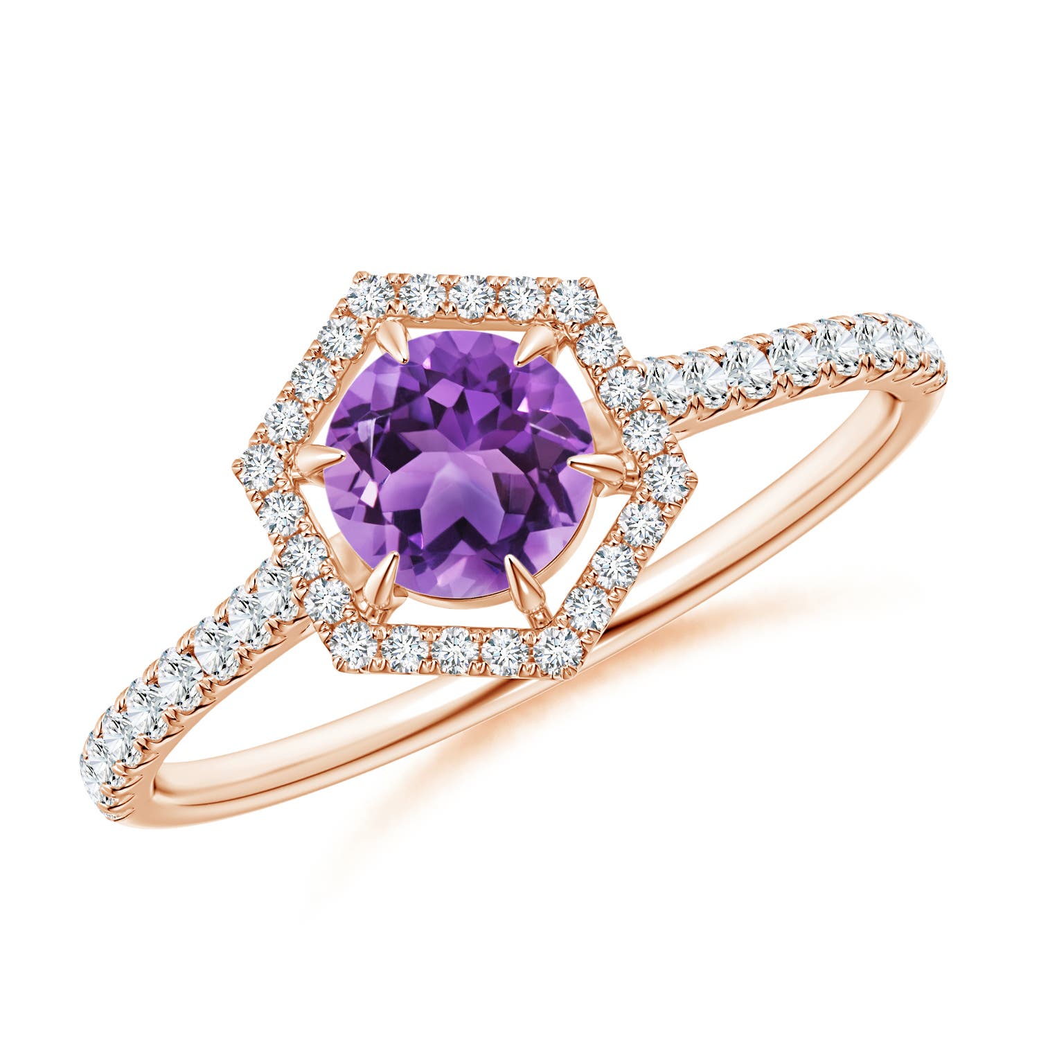 AA - Amethyst / 0.71 CT / 14 KT Rose Gold