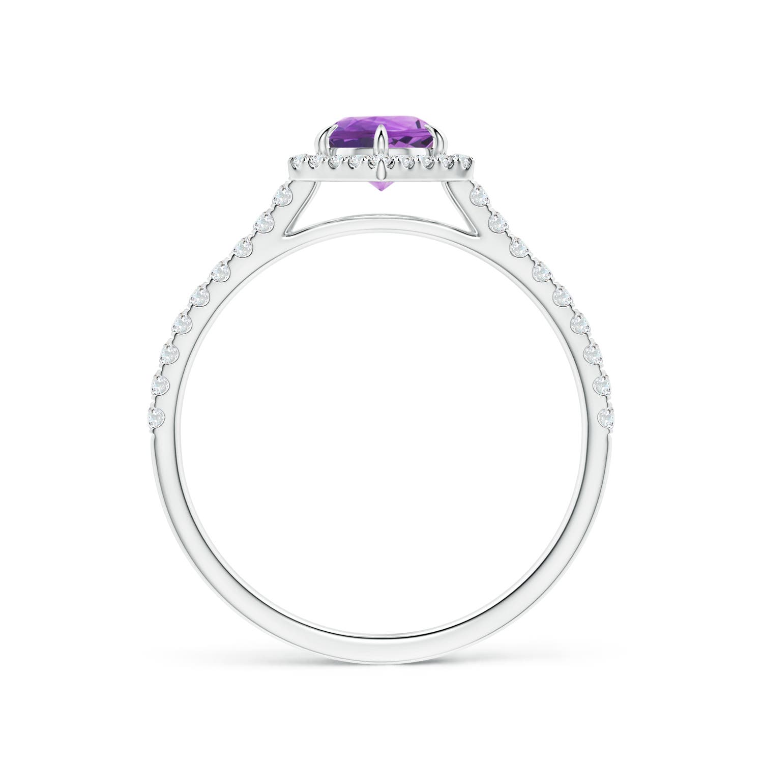 AA - Amethyst / 0.71 CT / 14 KT White Gold