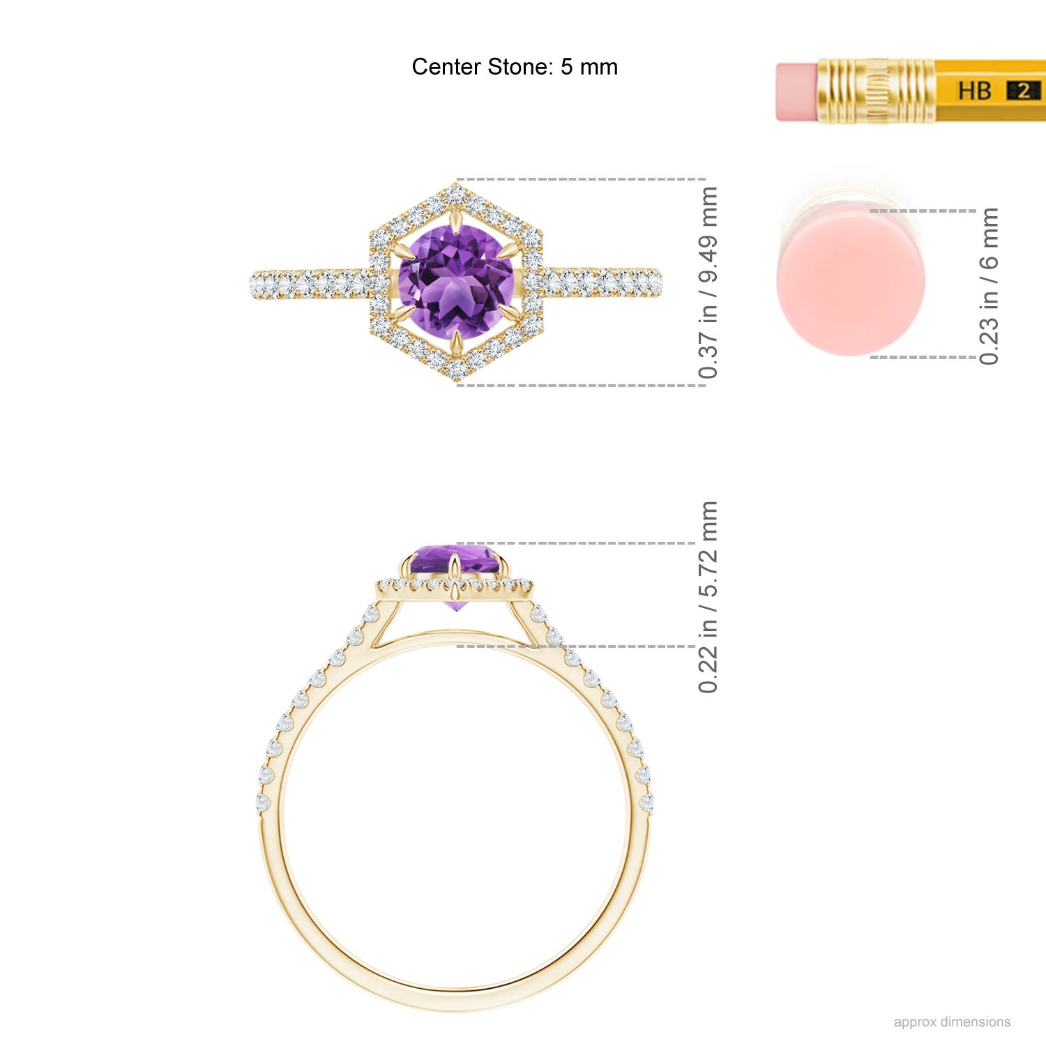 AA - Amethyst / 0.71 CT / 14 KT Yellow Gold