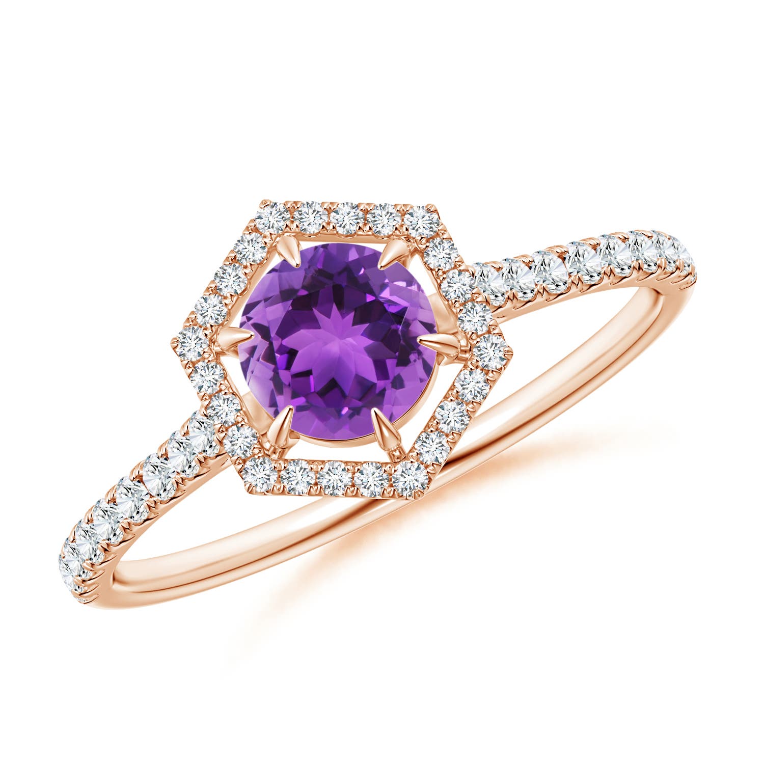 AAA - Amethyst / 0.71 CT / 14 KT Rose Gold