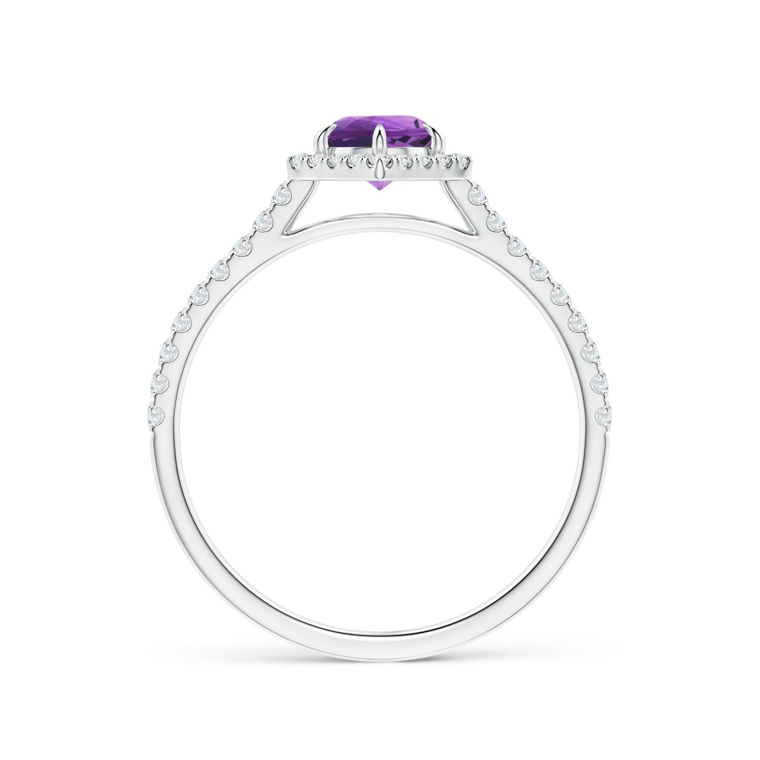 AAA - Amethyst / 0.71 CT / 14 KT White Gold