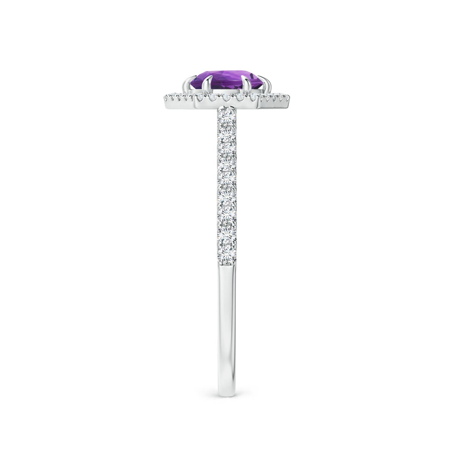 AAA - Amethyst / 0.71 CT / 14 KT White Gold