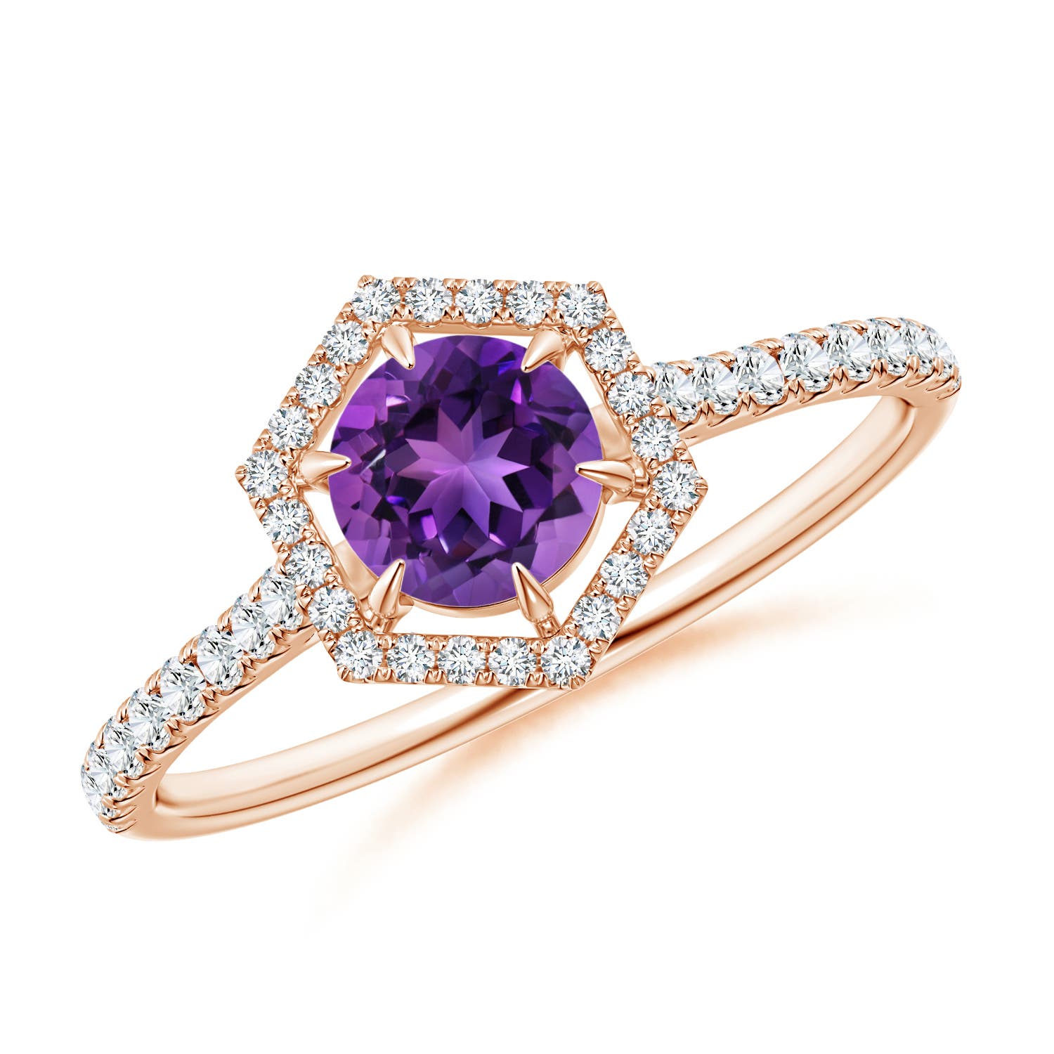 AAAA - Amethyst / 0.71 CT / 14 KT Rose Gold