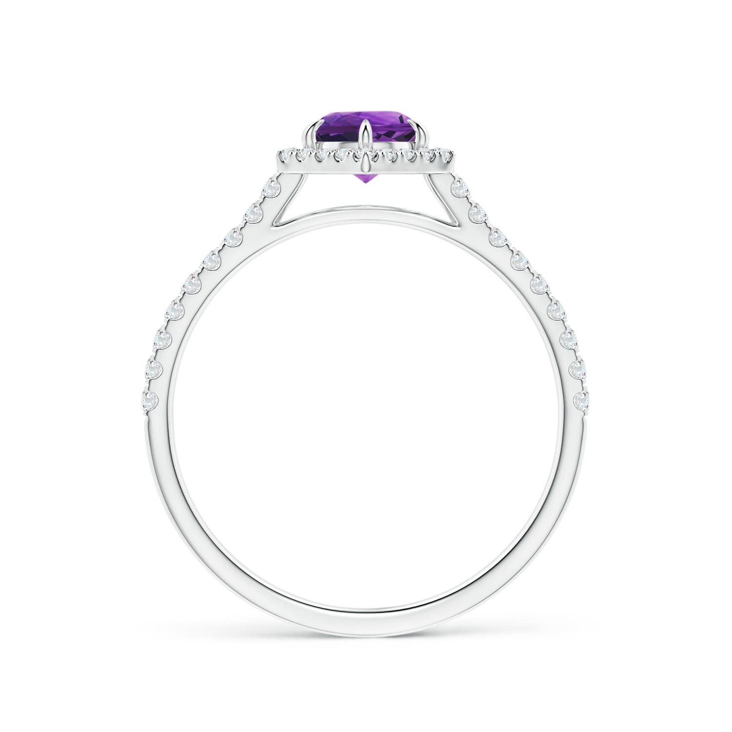 AAAA - Amethyst / 0.71 CT / 14 KT White Gold