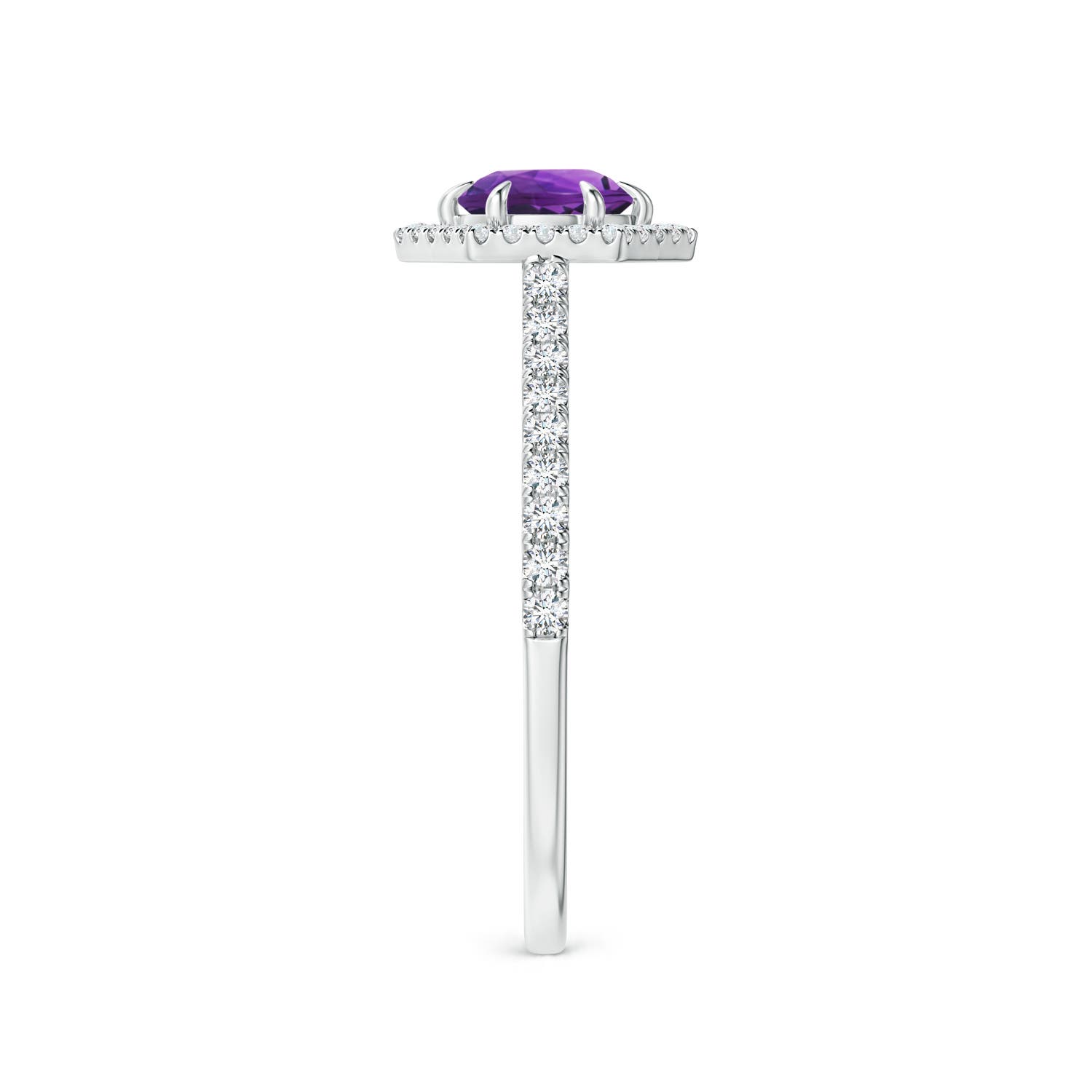 AAAA - Amethyst / 0.71 CT / 14 KT White Gold