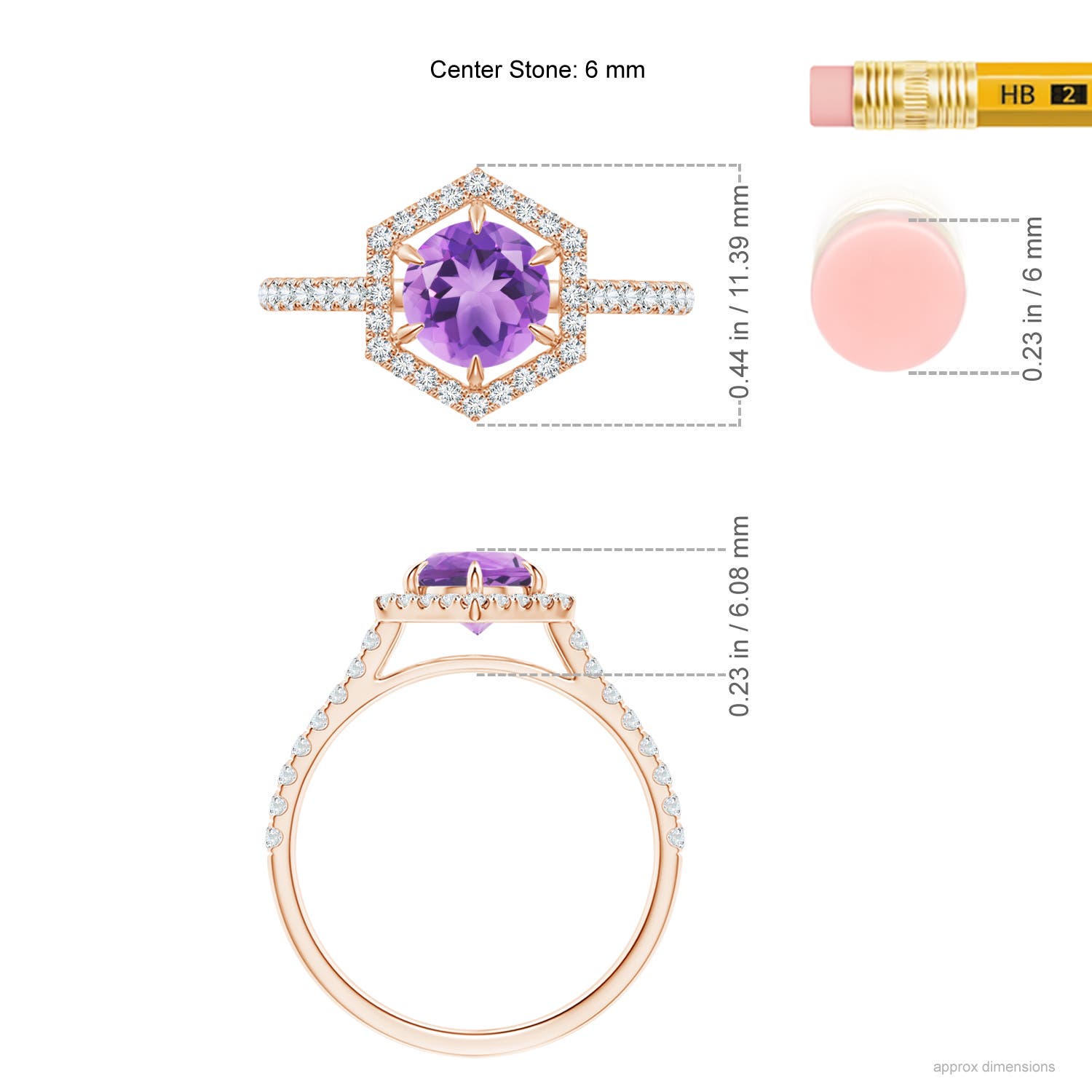 A - Amethyst / 1.14 CT / 14 KT Rose Gold