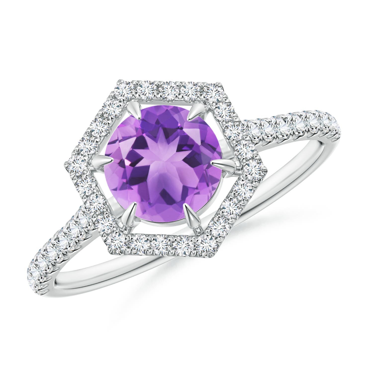 A - Amethyst / 1.14 CT / 14 KT White Gold