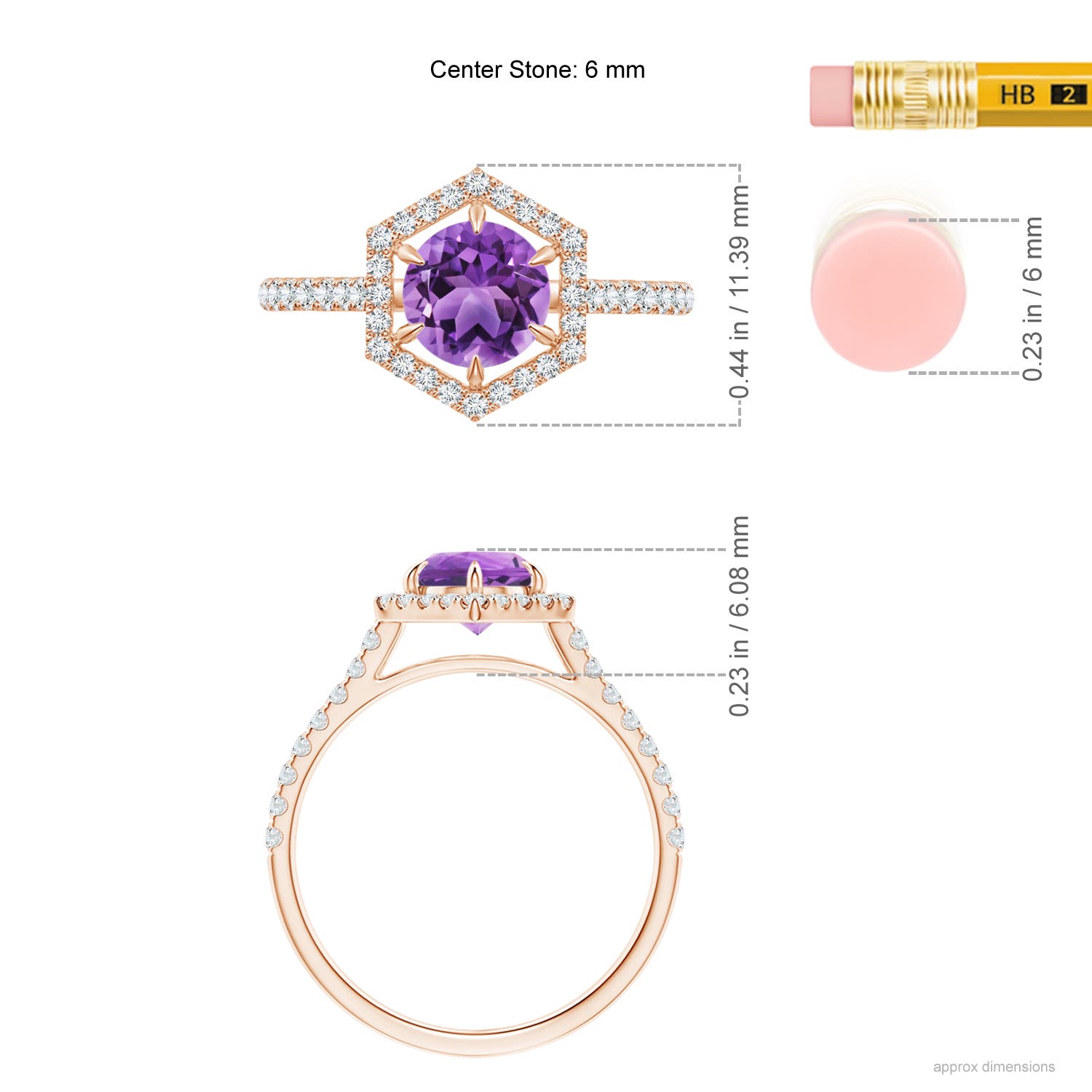 AA - Amethyst / 1.14 CT / 14 KT Rose Gold