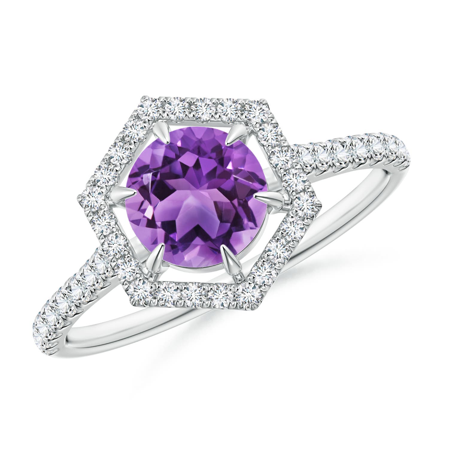 AA - Amethyst / 1.14 CT / 14 KT White Gold