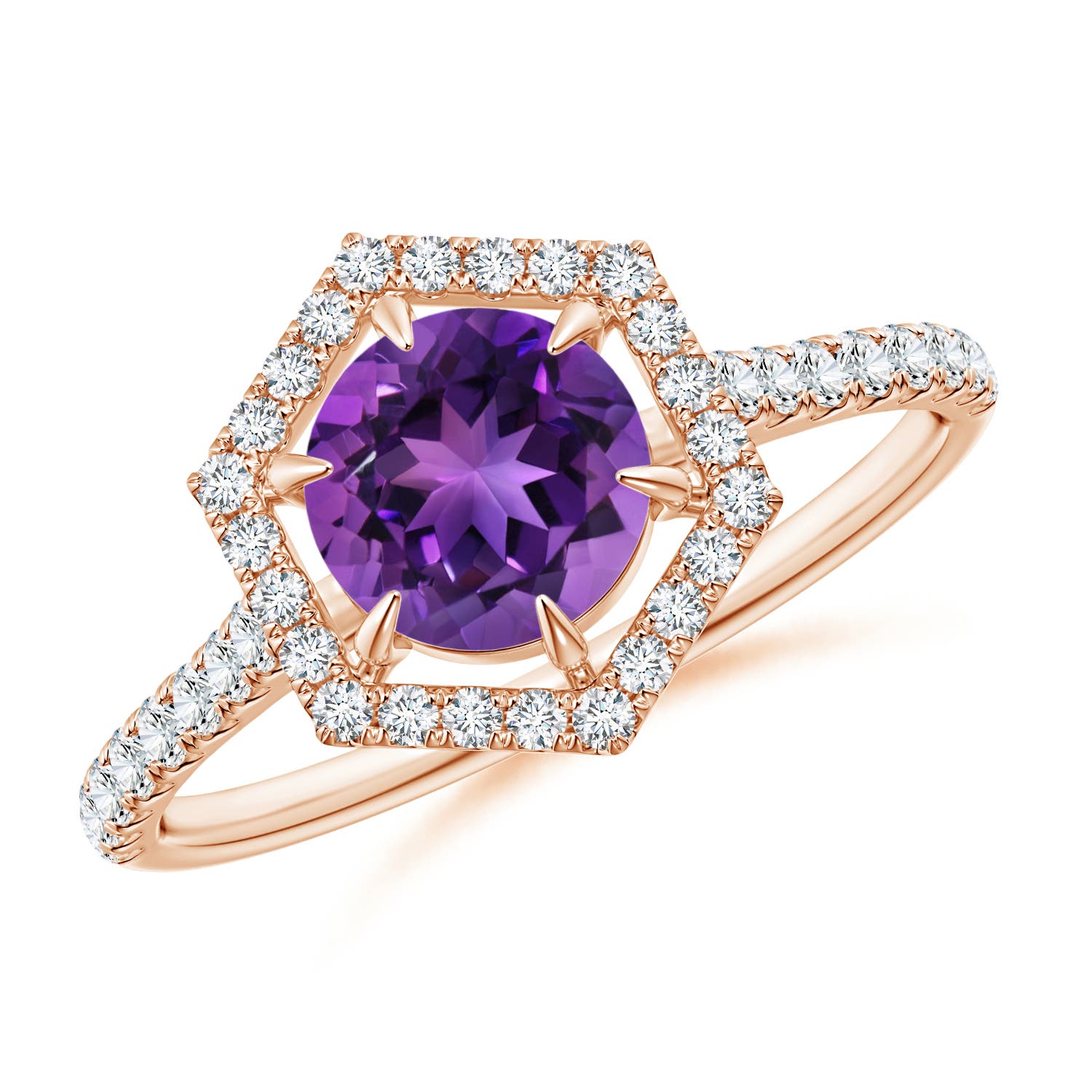 AAAA - Amethyst / 1.14 CT / 14 KT Rose Gold