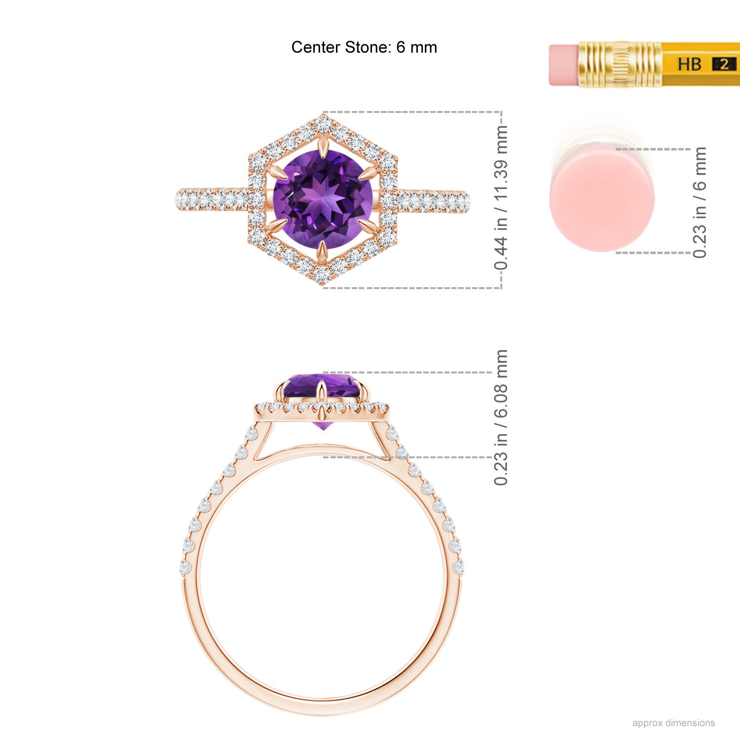 AAAA - Amethyst / 1.14 CT / 14 KT Rose Gold