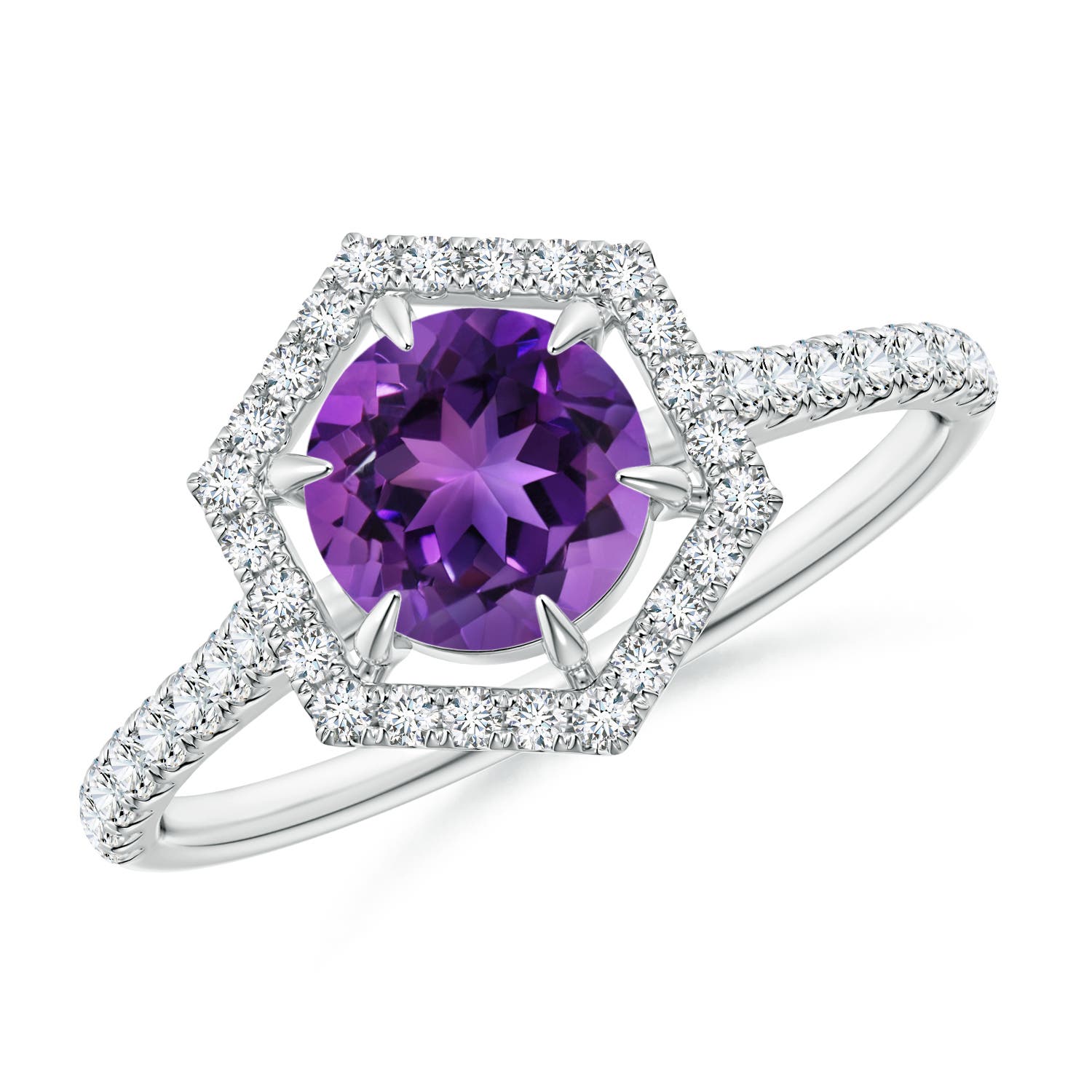 AAAA - Amethyst / 1.14 CT / 14 KT White Gold