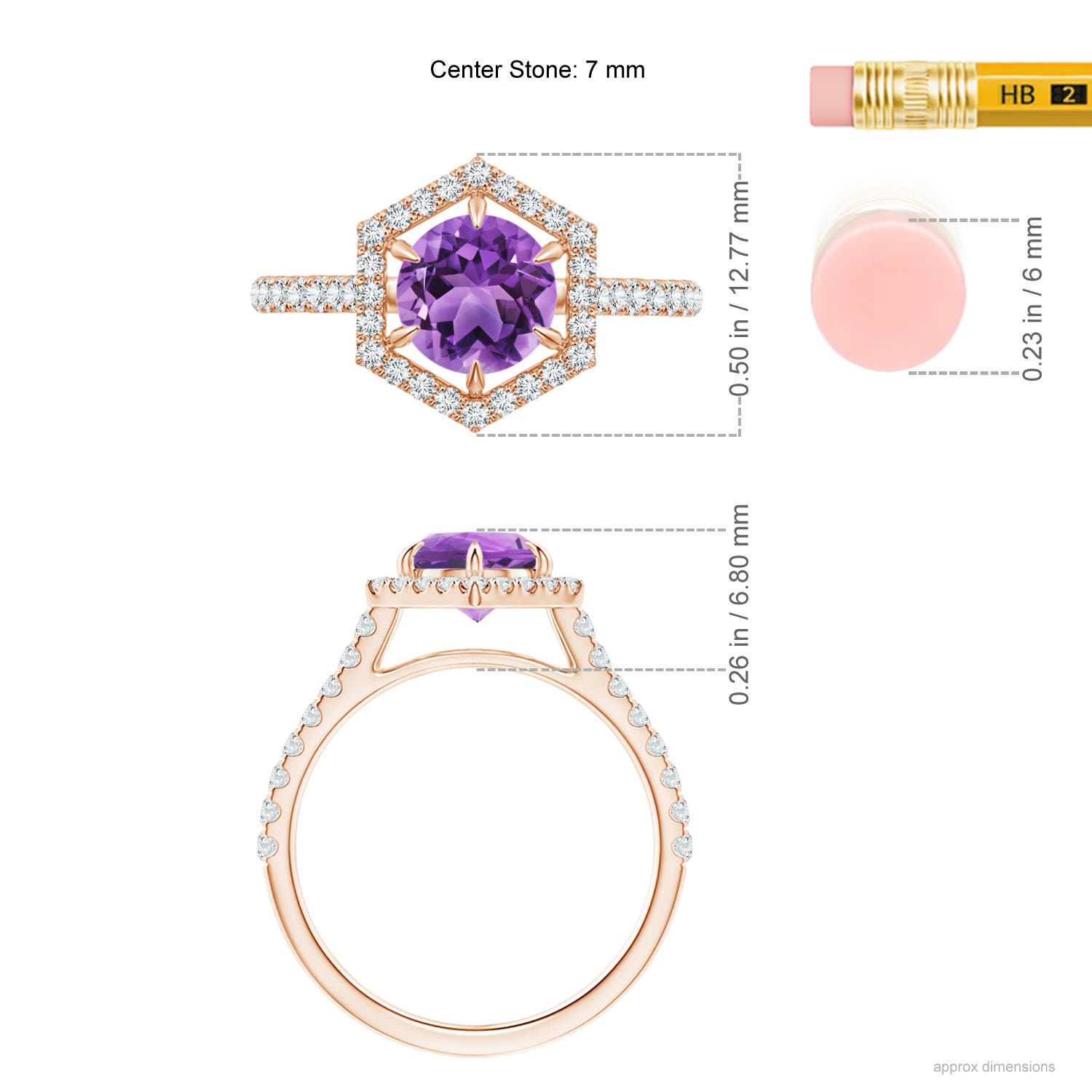 AA - Amethyst / 1.57 CT / 14 KT Rose Gold