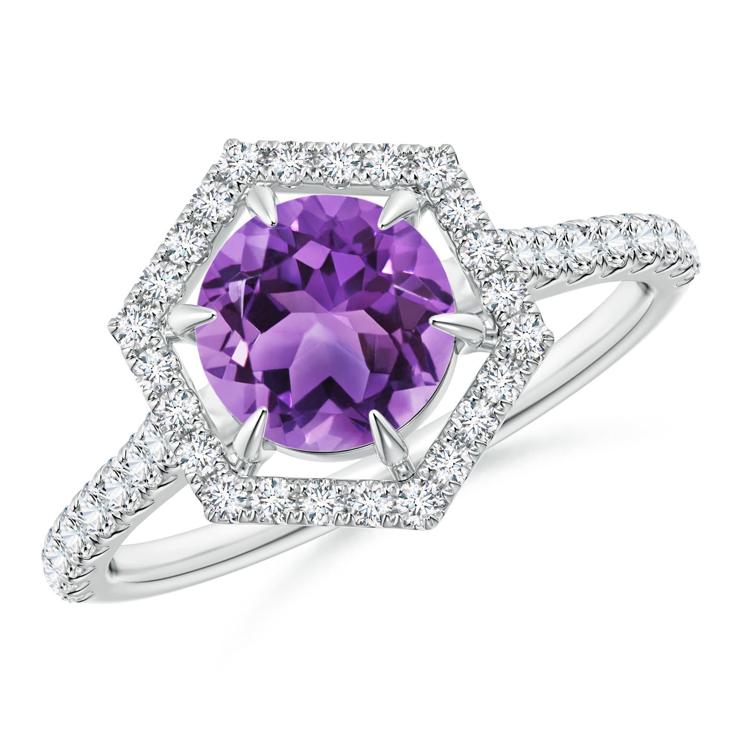 AA - Amethyst / 1.57 CT / 14 KT White Gold