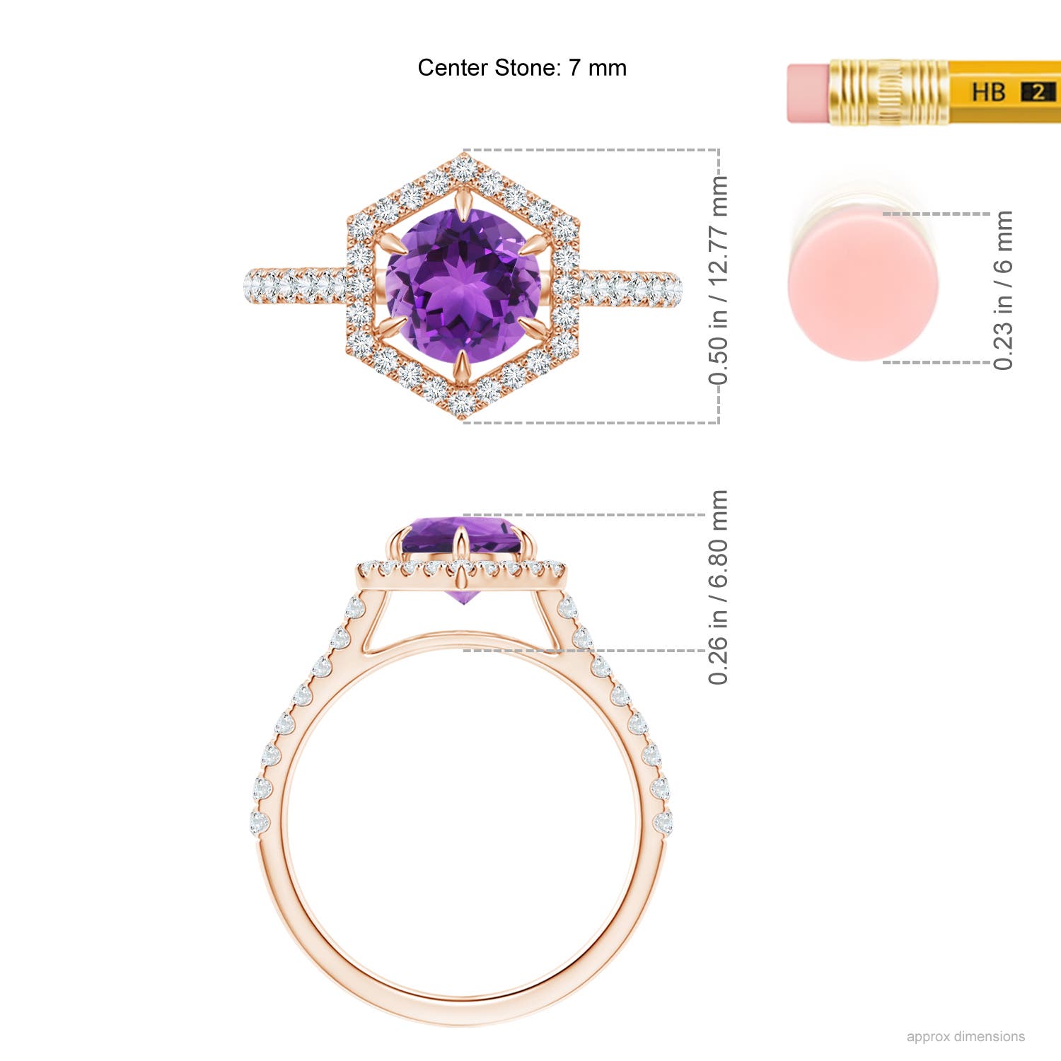 AAA - Amethyst / 1.57 CT / 14 KT Rose Gold