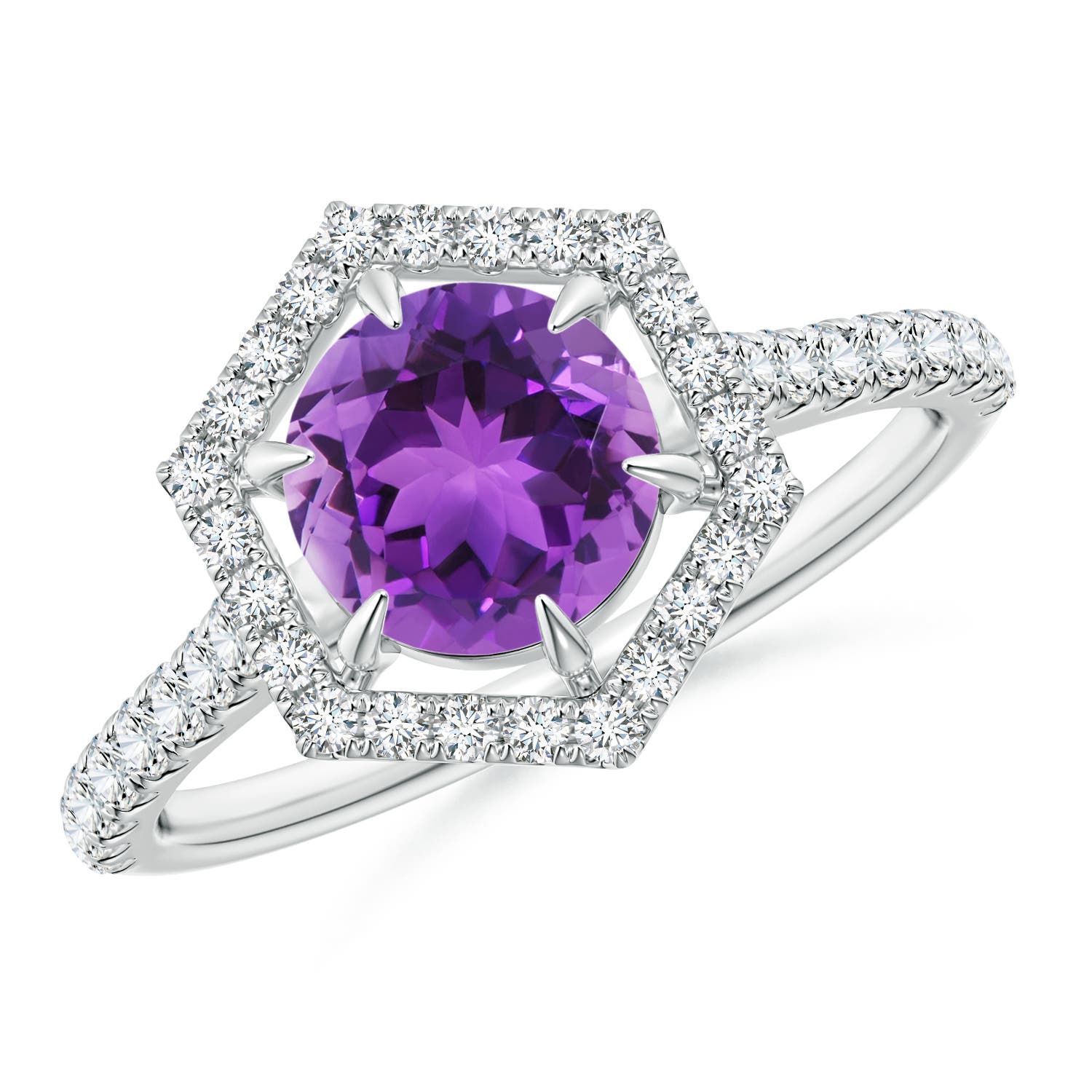 AAA - Amethyst / 1.57 CT / 14 KT White Gold