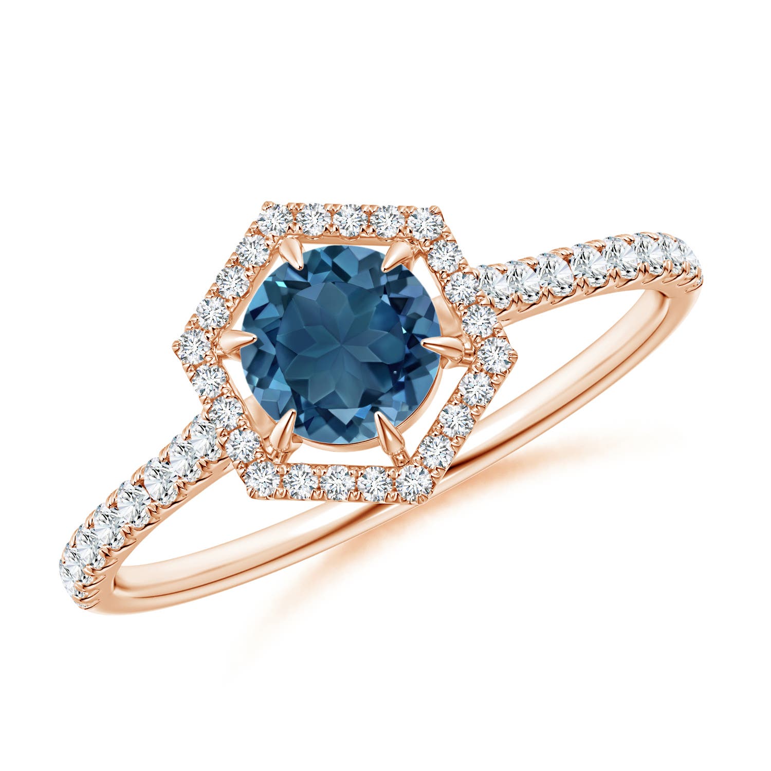 AA - London Blue Topaz / 0.85 CT / 14 KT Rose Gold