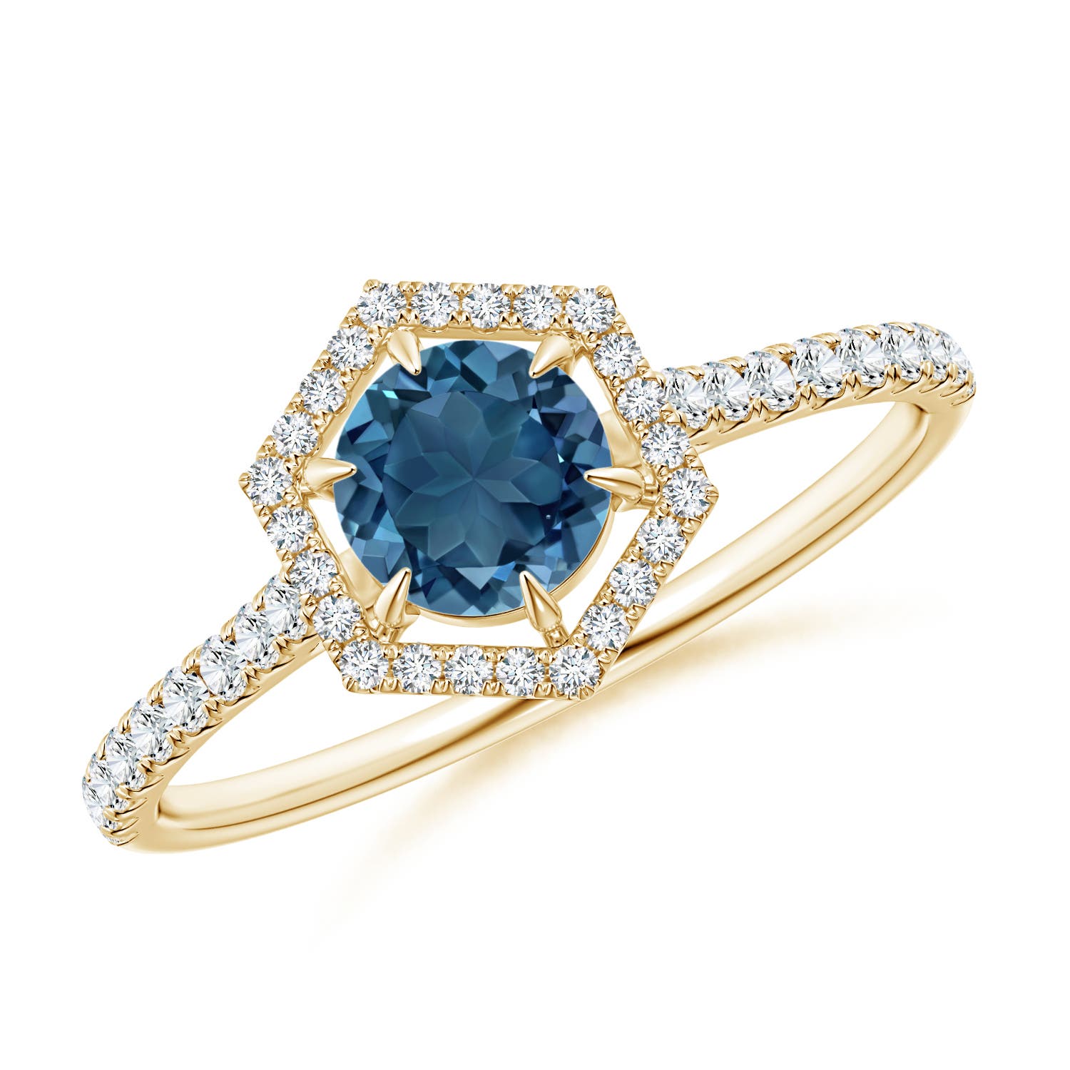 AA - London Blue Topaz / 0.85 CT / 14 KT Yellow Gold